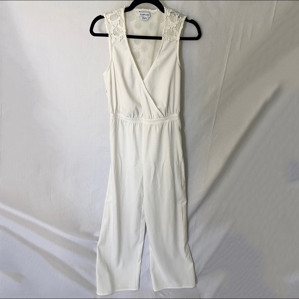 Bebe white jumpsuit